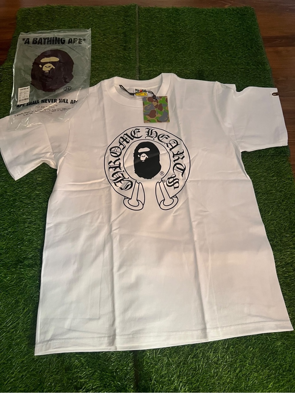 Chrome Hearts White Short-Sleeve Tee with Black Logo